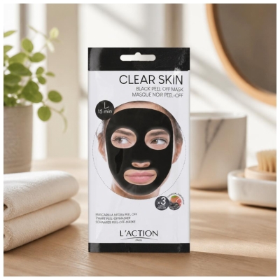 L'Action Paris Schwarze Peel Off Maske 3 Beutel
