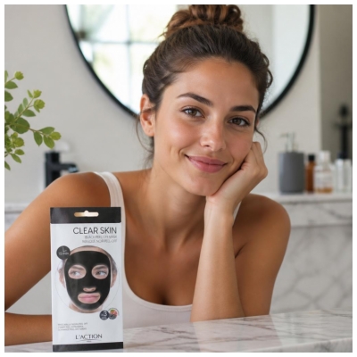 L'Action Paris Schwarze Peel Off Maske 3 Beutel