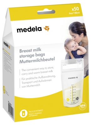 Medela Sacchetti per la Conservazione del Latte Materno 180 ml x 50