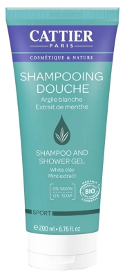 Cattier Shampoing Douche Argile Blanche Extrait de Menthe Bio 200 ml