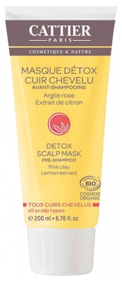 Cattier Masque Détox Cuir Chevelu Avant-Shampoing Bio 200 ml