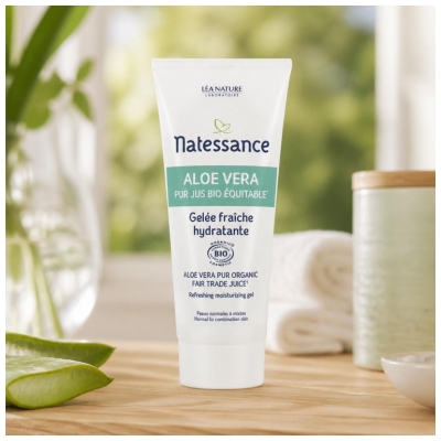 Natessance Aloe Vera Pur Organic Fair Trade Juice Refreshing Moisturizing Gel 50ml