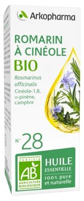 Arkopharma Huile Essentielle Romarin à Cinéole (Rosmarinus officinalis) Bio n°28 10 ml