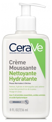 CeraVe Crème Moussante Nettoyante Hydratante Visage 236 ml