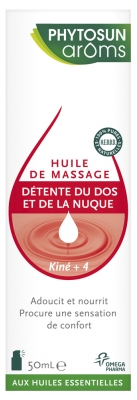 Phytosun Arôms Kiné+ 4 Huile de Massage Détente du Dos et de la Nuque 50 ml