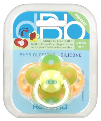 dBb Remond Sucette Physiologique Silicone 4 Mois et + - Couleur : Orange et Vert