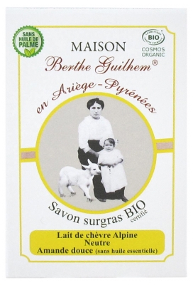 Maison Berthe Guilhem Savon Surgras Lait de Chèvre Alpine Neutre Amande Douce Bio 100 g