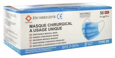 Healthcare Masque Chirurgical à Usage Unique Type IIR EFB 98% 50 Masques