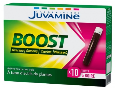 Juvamine Boost Ginseng Guarana Taurine et Vitamine C 10 Shots (à consommer de préférence avant fin 03/2022)