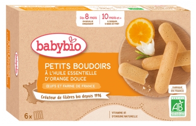 Babybio Petits Boudoirs Huile Essentielle d'Orange Douce dès 8 Mois Bio 24 Boudoirs