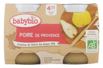 Babybio Birne 4 Monate und + Bio 2 Töpfe à 130 g