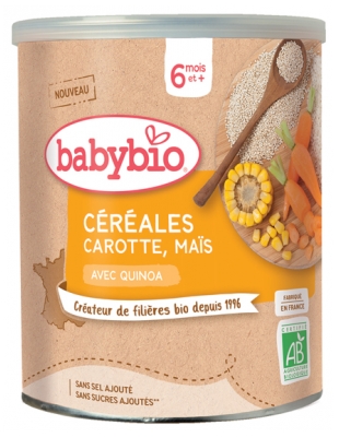 Babybio Céréales Carotte Maïs 6 Mois et + Bio 220 g