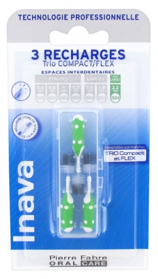 Inava Trio Brossettes 3 Recharges pour Trio Compact/Flex - Taille : ISO6 2,2 mm