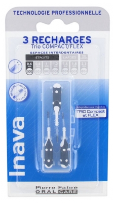 Inava Trio Brossettes 3 Recharges pour Trio Compact/Flex - Taille : ISO0 0,6 mm