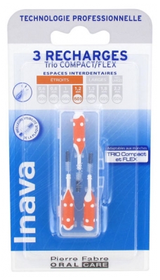 Inava Trio Brossettes 3 Recharges pour Trio Compact/Flex - Taille : ISO3 1,2 mm