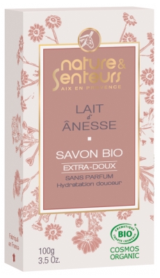 Nature & Senteurs Lait d'Ânesse Savon Extra-Doux Sans Parfum Bio 100 g