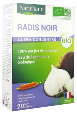 Naturland Black Radish Organic 20 Drinkable Phials of 10ml