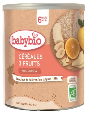 Babybio Cereals 3 Fruits with Quinoa 6 Months and + Organic 220g