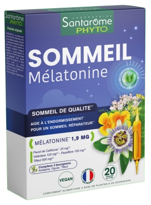 Santarome Phyto Sommeil Mélatonine 20 Ampoules