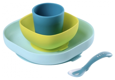 Béaba Silikon-Mahlzeiten-Set mit Saugnapf 4 Monate und Mehr