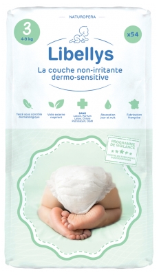 Libellys La Couche Non-Irritante Dermo-Sensitive Taille 3 (4-9 kg) 54 Couches