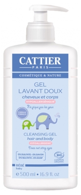 Cattier Gel Lavant Doux Cheveux et Corps Bio 500 ml