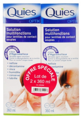 Quies Set de Solución Multifuncional Optik de 2 x 360 ml