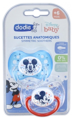 Dodie Disney Baby 2 Sucettes Anatomiques Silicone 6 Mois et + - Modèle : Mickey