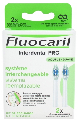 Fluocaril Interdental Pro Système Interchangeable Souple 2 Têtes Remplaçables