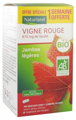 Naturland Vigne Rouge Bio 150 Végécaps dont 21 Végécaps Offertes