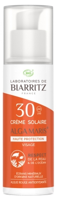 Laboratoires de Biarritz Alga Maris Crème Solaire Visage SPF30 Bio 50 ml