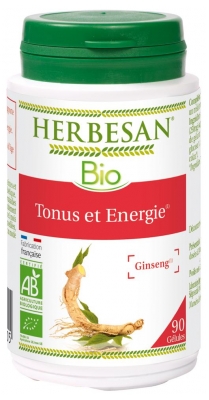 Herbesan Bio Tonus et Énergie 90 Gélules (à consommer de préférence avant fin 05/2022)