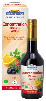 Biofloral Grands Elixirs Memory Vitality Concentration Organic 375ml