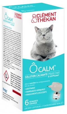 Clément Thékan Ôcalm Solution Calmante pour Chat à Diffuser Kit Diffuseur + Recharge 48 ml