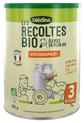 Blédina Les Récoltes Bio Growth Milk 3rd Age From 1 To 3 Years 800g
