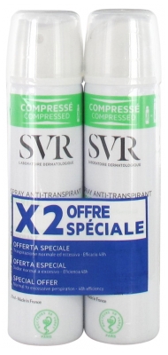 SVR Spirial Déodorant Anti-Transpirant Spray Lot de 2 x 75 ml