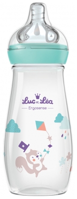 Luc et Léa Ergosense Anti-Colic Baby Bottle 330ml 4 Months and + - Model: Forest