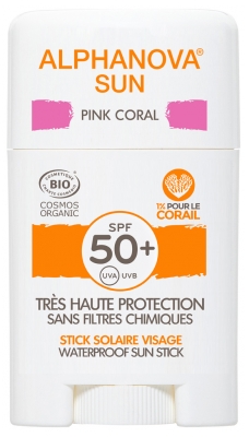 Alphanova Sun Sun Stick Pink Coral Visage SPF50+ Organic 12 g