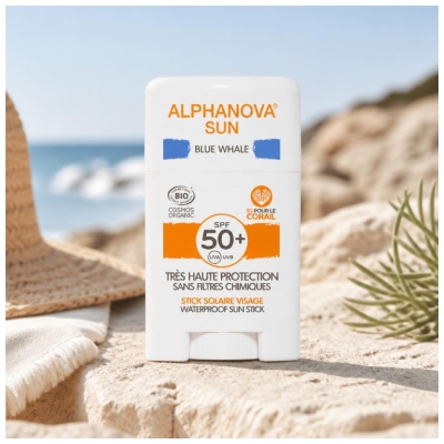 Alphanova Sun Sonnenstick Blue Whale Gesicht SPF50+ Bio 12 g
