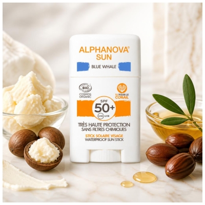 Alphanova Blue Whale Sun Stick Face SPF50+ Organic 12 g