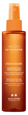 Institut Esthederm L'Huile Solaire Soin Protecteur Corps et Cheveux Soleil Modéré 150 ml
