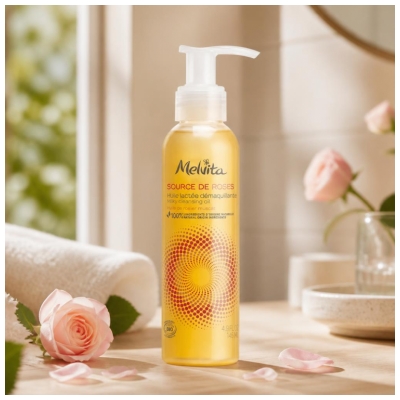 Melvita Source de Roses Bio Mléčný Odličovací Olej 145 ml