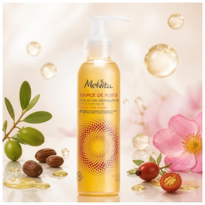 Melvita Source de Roses Bio Mléčný Odličovací Olej 145 ml