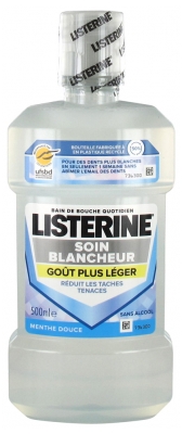 Listerine Bain de Bouche Soin Blancheur Goût Plus Léger 500 ml