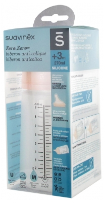 Suavinex Care Zero.Zero Bottiglia Anticolica Flusso Medio 270 ml 0 Mesi e Oltre