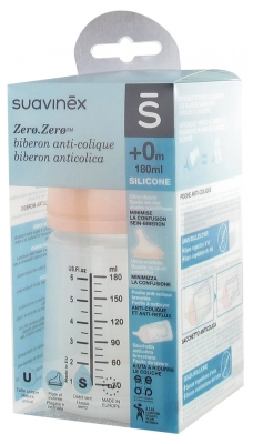 Suavinex Care Zero.Zero Biberon Anti-Colique Débit Lent 180 ml 0 Mois et +