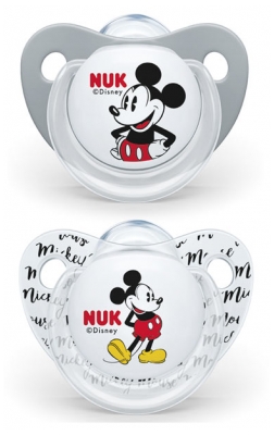 NUK 2 Sucettes Silicone Disney Baby 6-18 Mois