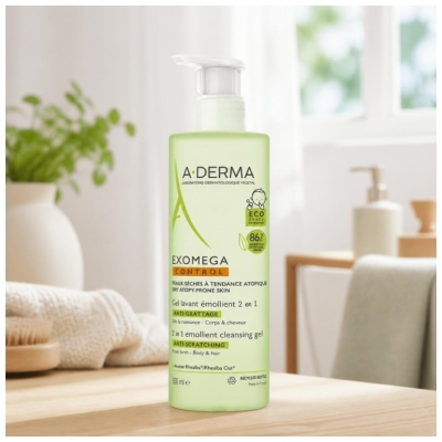 A-DERMA Exomega Control 2in1 Emollient Cleansing Gel Anti-Scratching 500ml