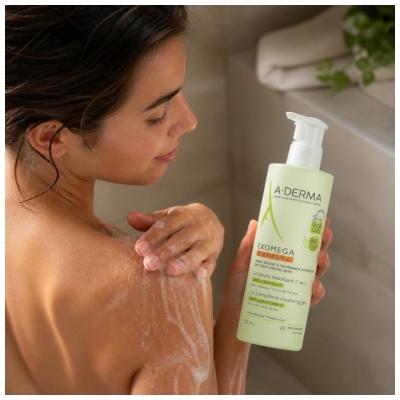 A-DERMA Exomega Control 2in1 Emollient Cleansing Gel Anti-Scratching 500ml