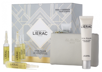 Lierac Cica-Filler Anti-Wrinkle Repairing Serum 3 Phials x 10ml + Anti-Wrinkle Repairing Cream 40ml Free